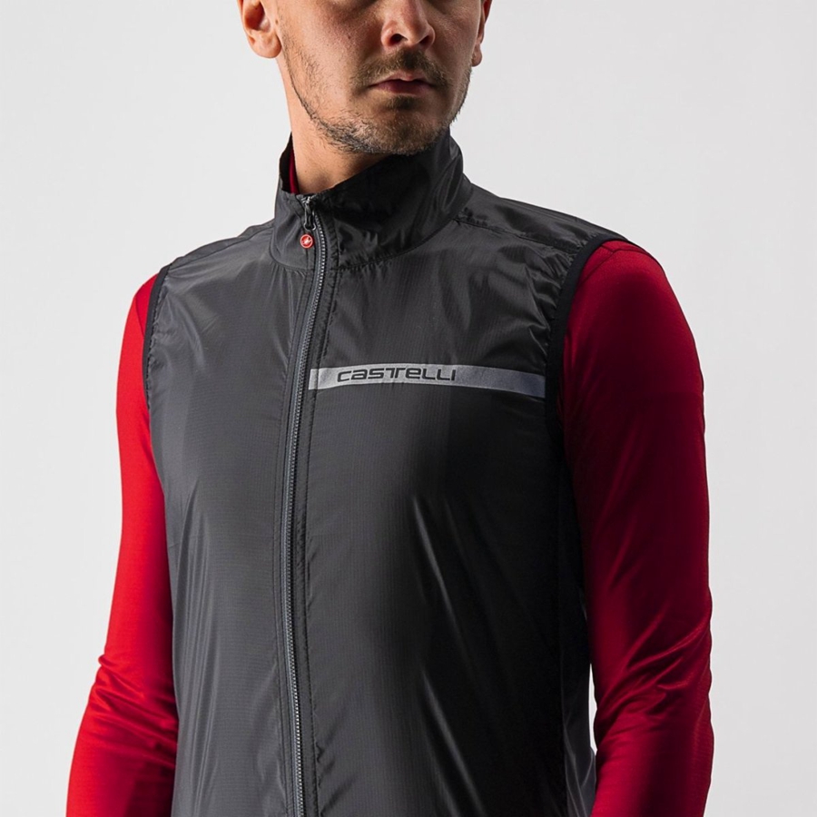 Black / Dark Grey Men Castelli SQUADRA STRETCH Vest | 792AVQDUP