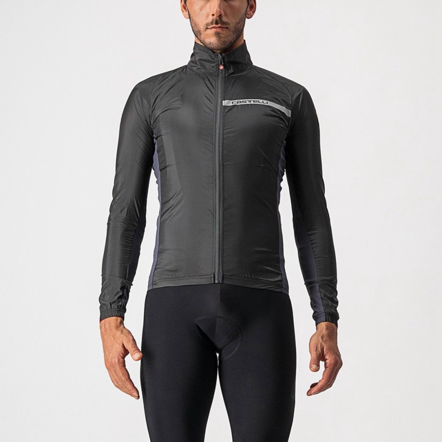 Black / Dark Grey Men Castelli SQUADRA STRETCH Protection | 534VREFTU