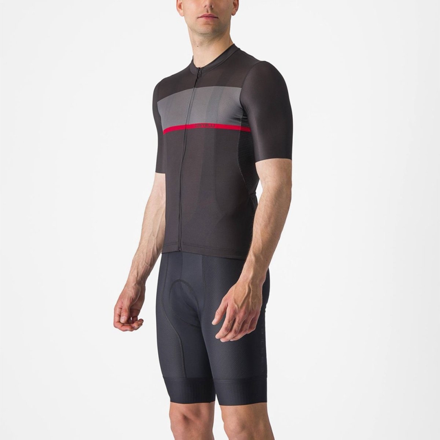 Black / Dark Grey / Red Men Castelli TRADIZIONE Jersey | 485DAFZYV