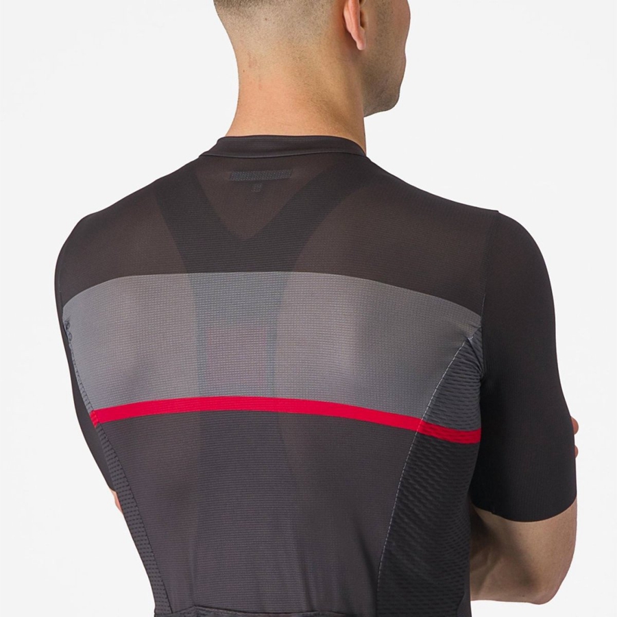 Black / Dark Grey / Red Men Castelli TRADIZIONE Jersey | 485DAFZYV