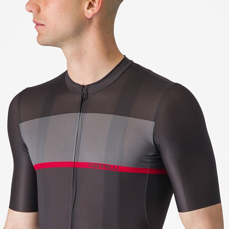 Black / Dark Grey / Red Men Castelli TRADIZIONE Jersey | 485DAFZYV