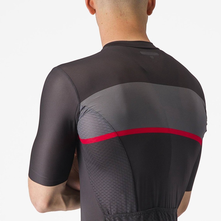 Black / Dark Grey / Red Men Castelli TRADIZIONE Jersey | 485DAFZYV