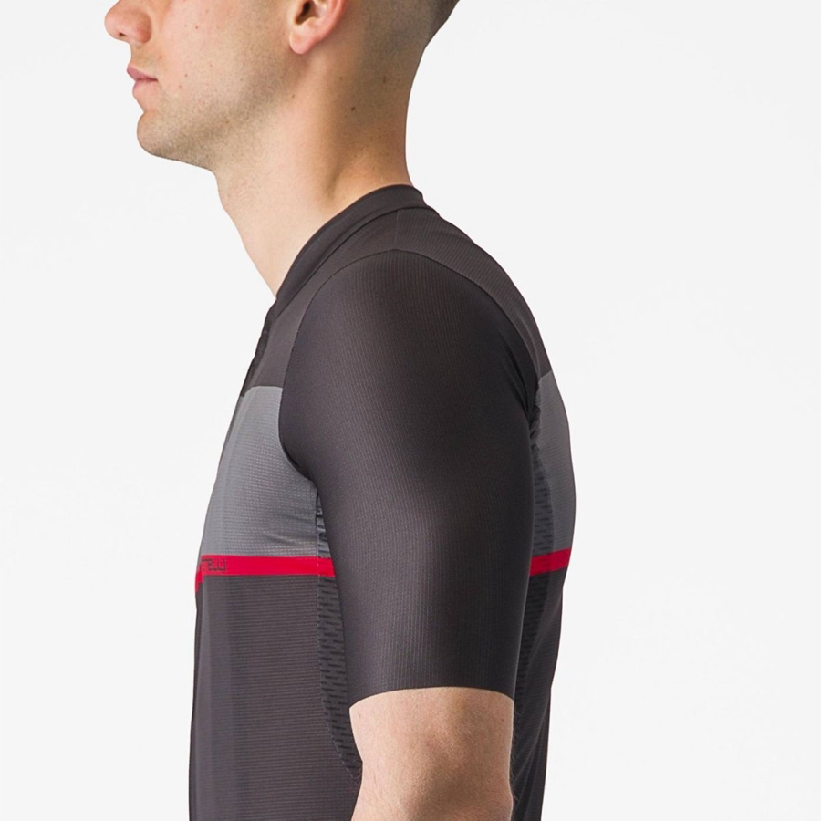 Black / Dark Grey / Red Men Castelli TRADIZIONE Jersey | 485DAFZYV