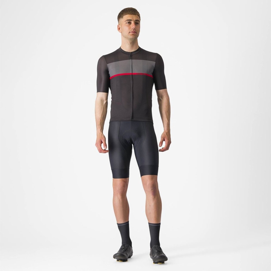 Black / Dark Grey / Red Men Castelli TRADIZIONE Jersey | 485DAFZYV