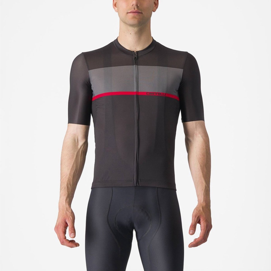 Black / Dark Grey / Red Men Castelli TRADIZIONE Jersey | 485DAFZYV