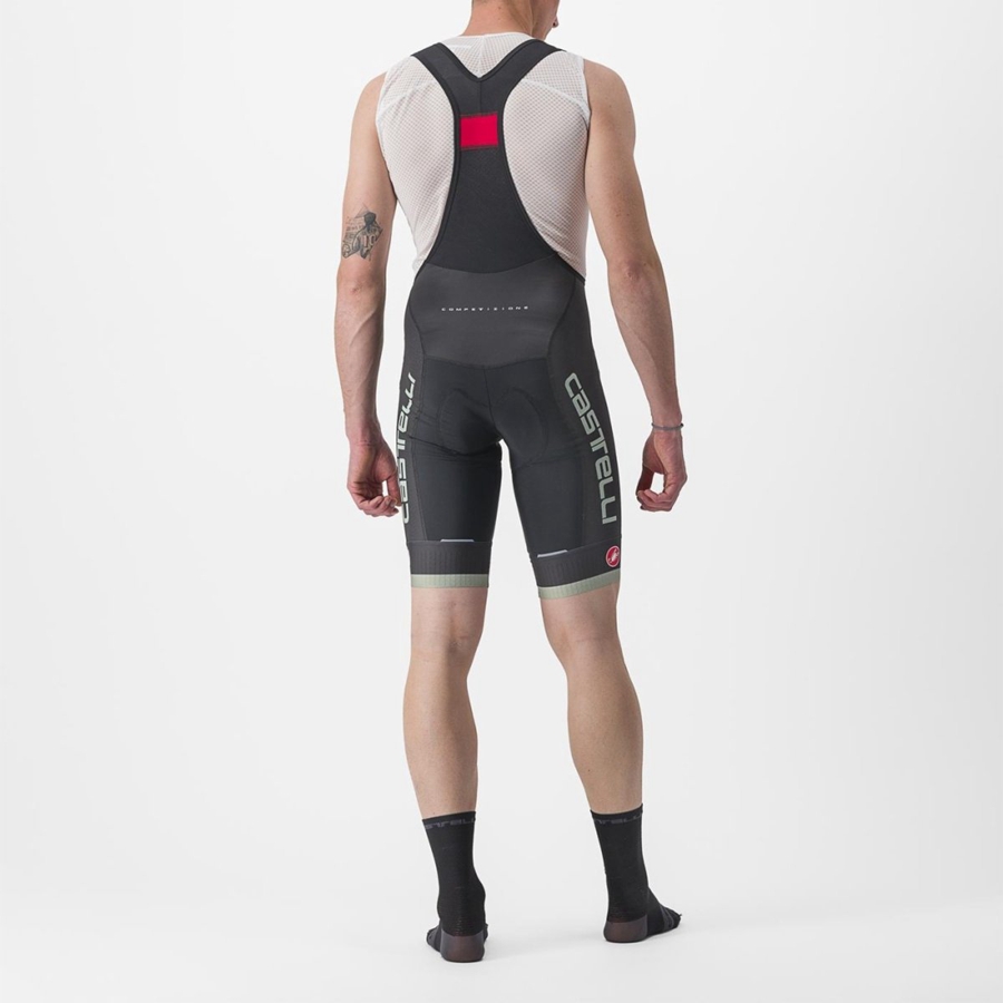 Black / Green Men Castelli COMPETIZIONE KIT Bib Shorts | 472AGQIHD