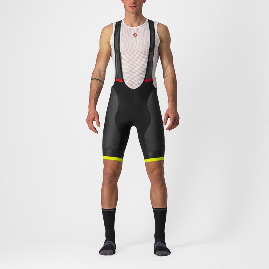 Black / Light Green Men Castelli COMPETIZIONE KIT Bib Shorts | 581YRVMUL