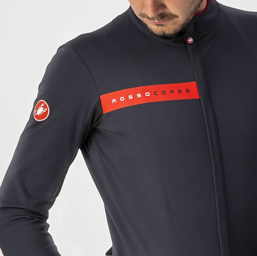 Black / Red Men Castelli BETA RoS Jackets | 703AYXZTE