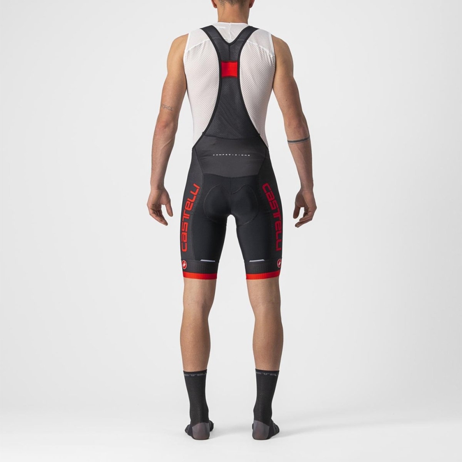 Black / Red Men Castelli COMPETIZIONE KIT Bib Shorts | 701EZCXST