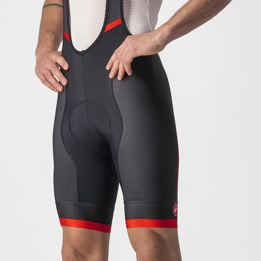 Black / Red Men Castelli COMPETIZIONE KIT Bib Shorts | 701EZCXST