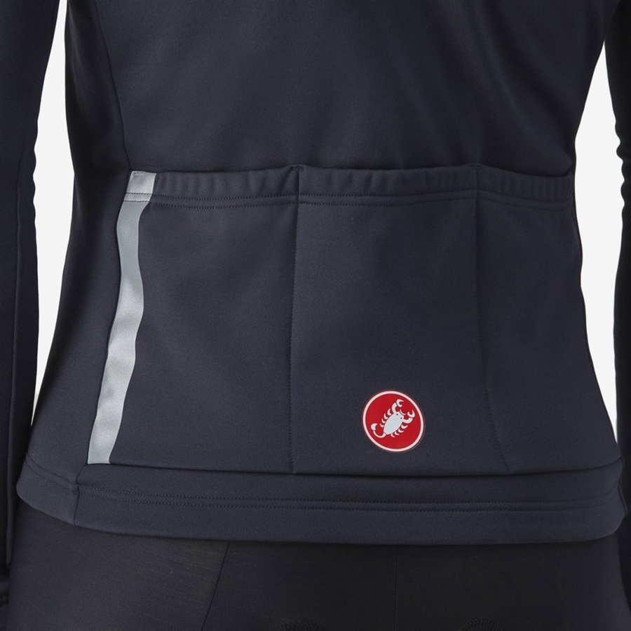 Black / Red Men Castelli ENTRATA THERMAL Jersey | 342AISDZN