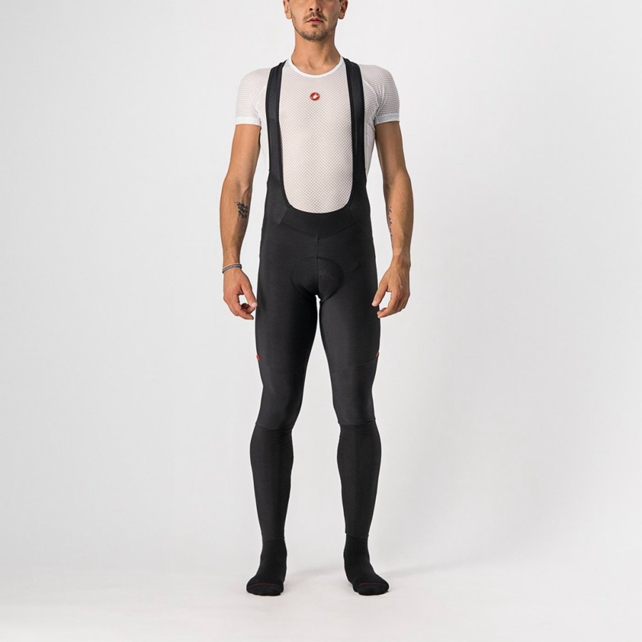 Black / Red Men Castelli VELOCISSIMO 5 Bib Tights | 219NDJVRE