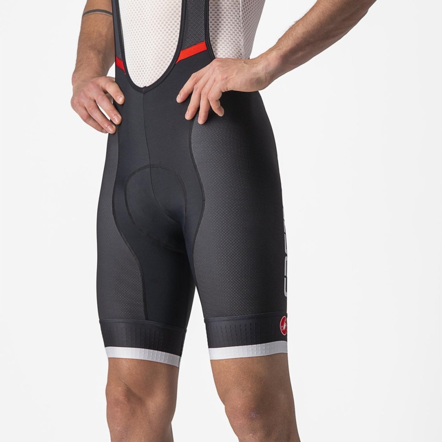 Black / Silver Grey Men Castelli COMPETIZIONE KIT Bib Shorts | 752WIMTXA