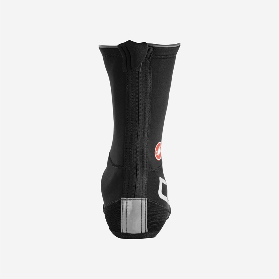 Black / Silver Men Castelli DILUVIO UL Shoecovers | 370JZQVGU