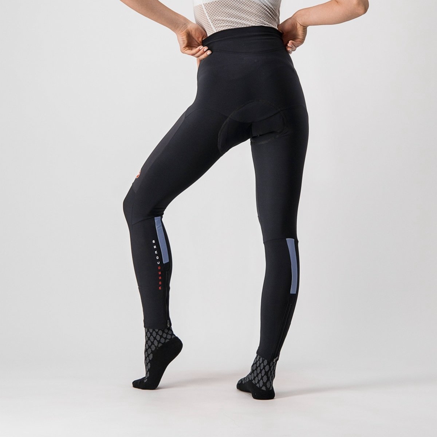 Black / Silver Women Castelli SORPASSO RoS W Leggings | 026UEDZHS