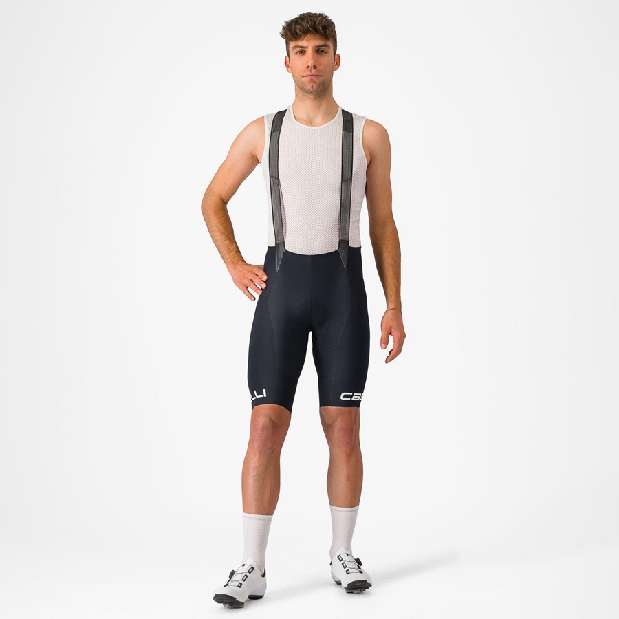 Black / White Men Castelli FREE AERO RC CLASSIC Bib Shorts | 653CDVHKU