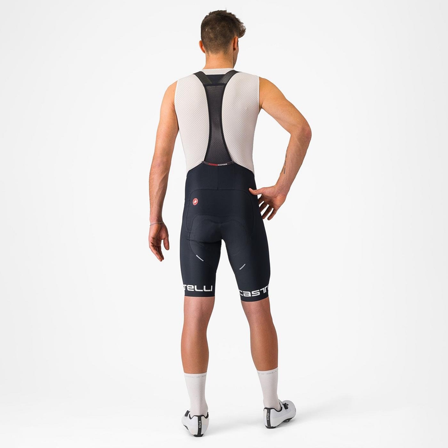 Black / White Men Castelli FREE AERO RC CLASSIC Bib Shorts | 653CDVHKU