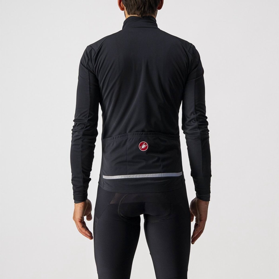 Black / White Men Castelli GO Jackets | 147FAQXIC