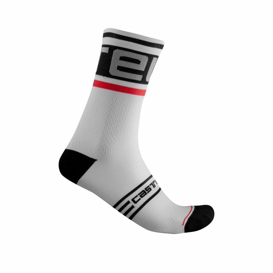 Black / White Men Castelli PROLOGO 15 Socks | 542RJMLTA