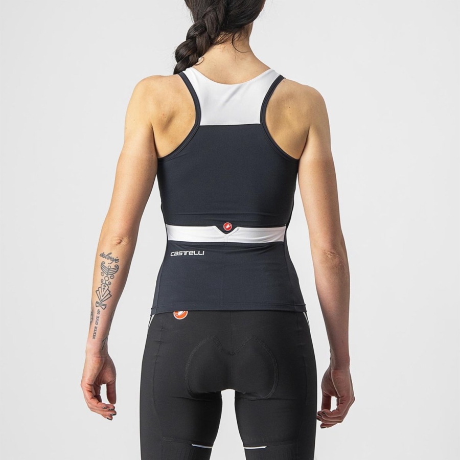 Black / White Women Castelli SOLARIS TOP Jersey | 934LVQEWU