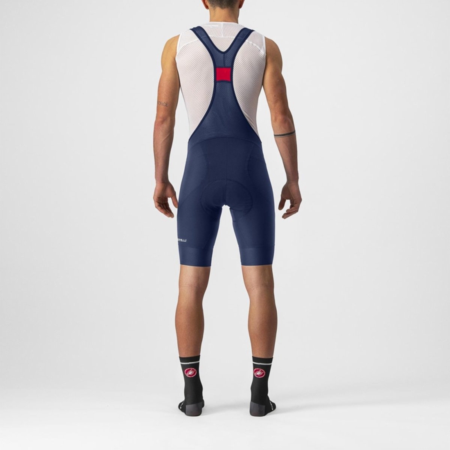 Blue Men Castelli ENDURANCE 3 Bib Shorts | 032AKCZOS