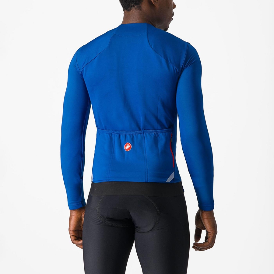 Blue Men Castelli FLY LS Jersey | 928GSDRIN