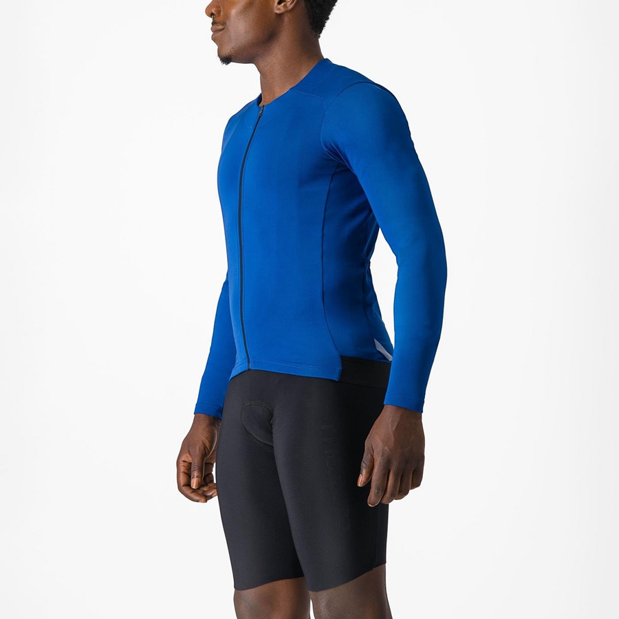 Blue Men Castelli FLY LS Jersey | 928GSDRIN