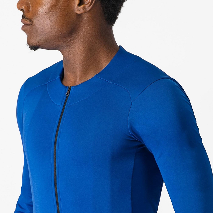 Blue Men Castelli FLY LS Jersey | 928GSDRIN