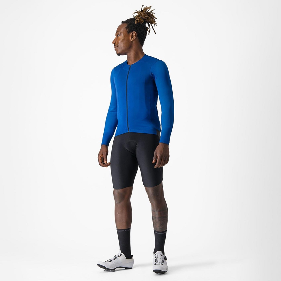 Blue Men Castelli FLY LS Jersey | 928GSDRIN