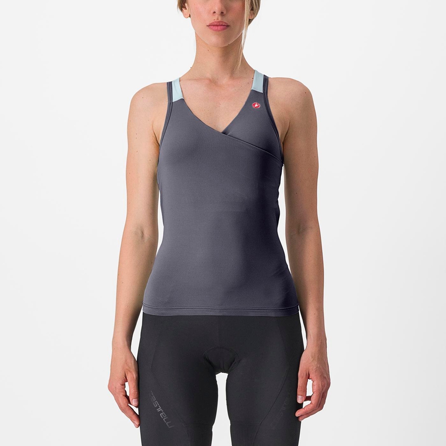 Blue / Blue Women Castelli SOLARIS TOP Jersey | 689TLHFMU