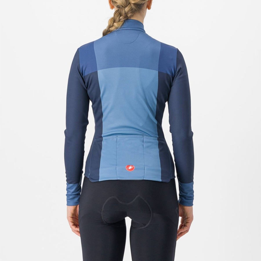 Blue / Blue Women Castelli UNLIMITED W THERMAL Jersey | 235TPBHIJ