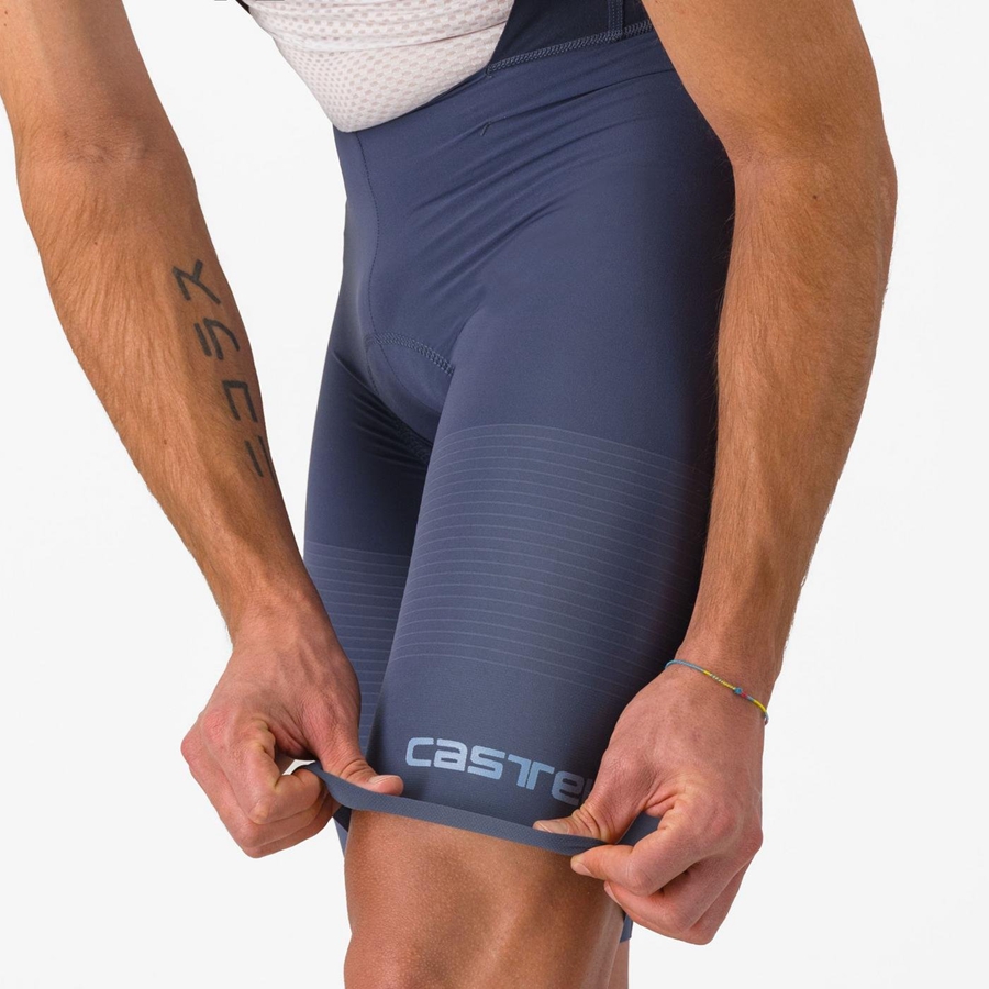 Blue / Grey Blue Men Castelli PREMIO Bib Shorts | 230LRGBNO