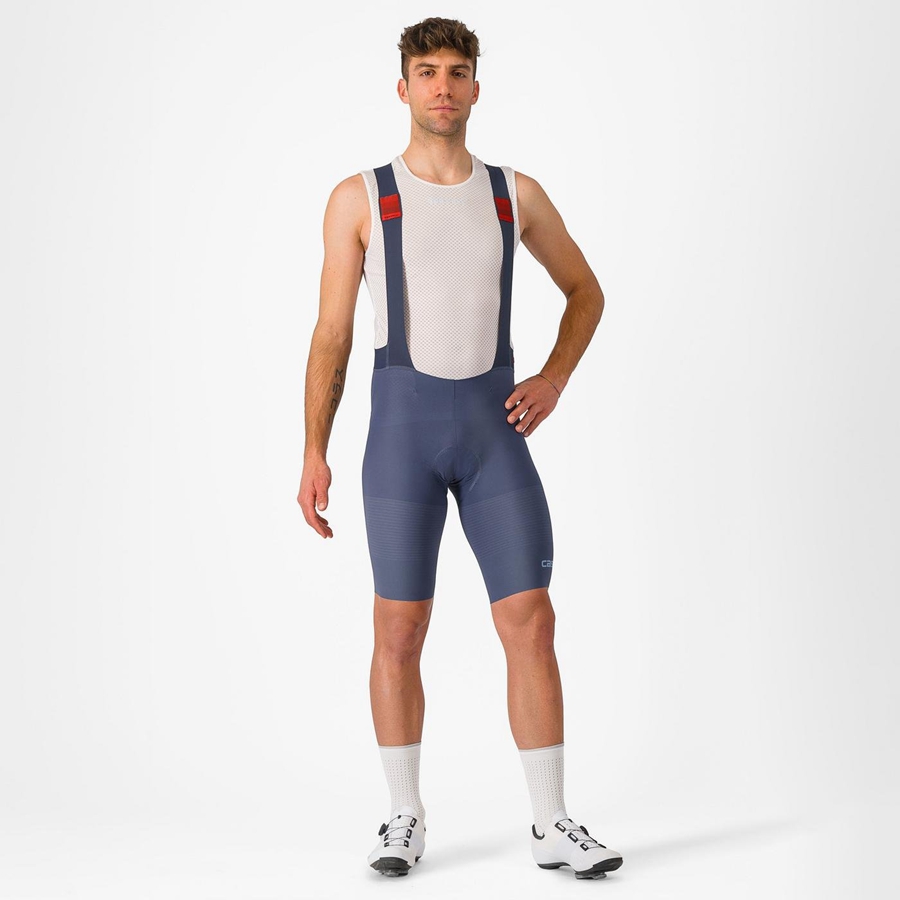 Blue / Grey Blue Men Castelli PREMIO Bib Shorts | 230LRGBNO