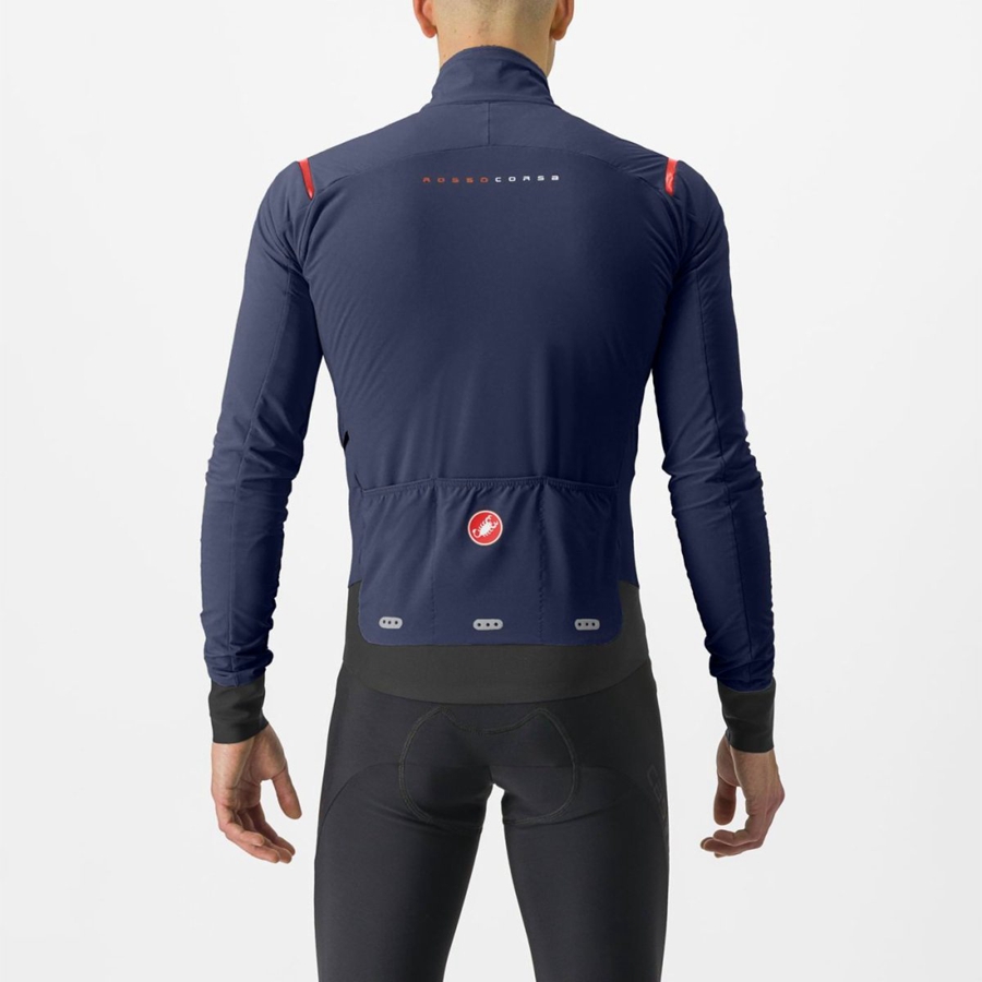 Blue / Red Men Castelli ALPHA FLIGHT ROS Jackets | 725EMYOSJ