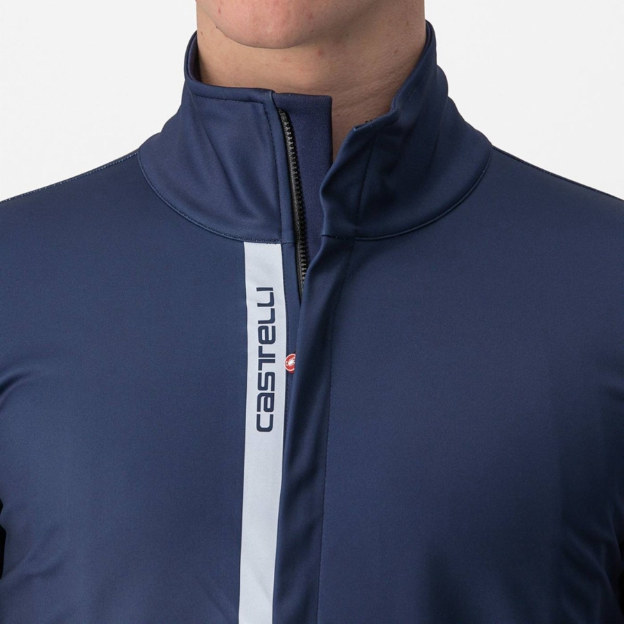 Blue / Silver Men Castelli ENTRATA Jackets | 748WLOHRF