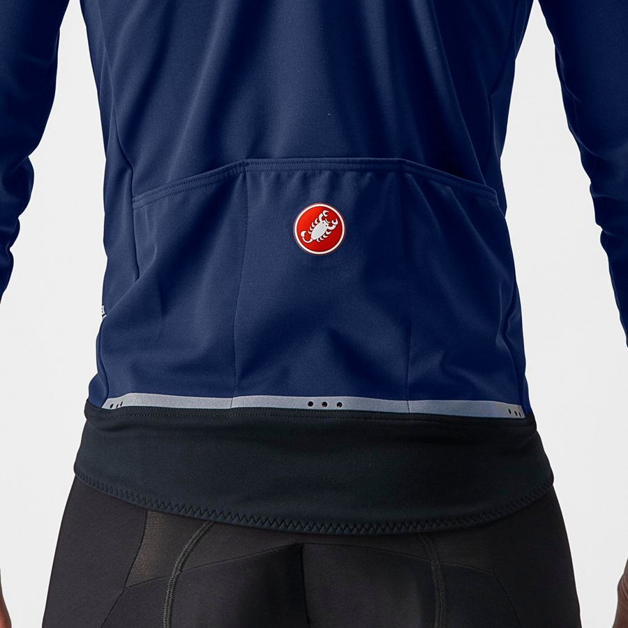 Blue / Silver Men Castelli PERFETTO RoS 2 Jackets | 347KPRCHB