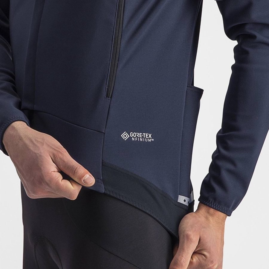 Blue / Silver Men Castelli PERFETTO RoS 2 CONVERTIBLE Jackets | 267MHGIBZ