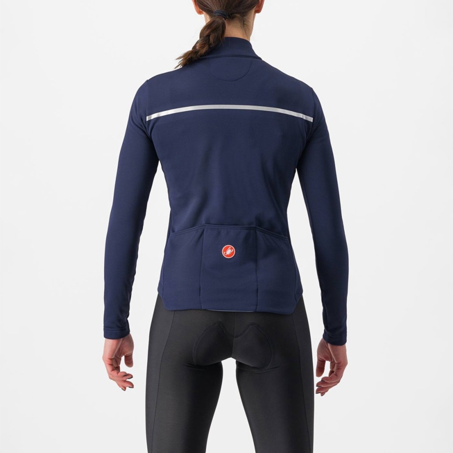 Blue / Silver Women Castelli SINERGIA 2 FZ Jersey | 298QXHYFM