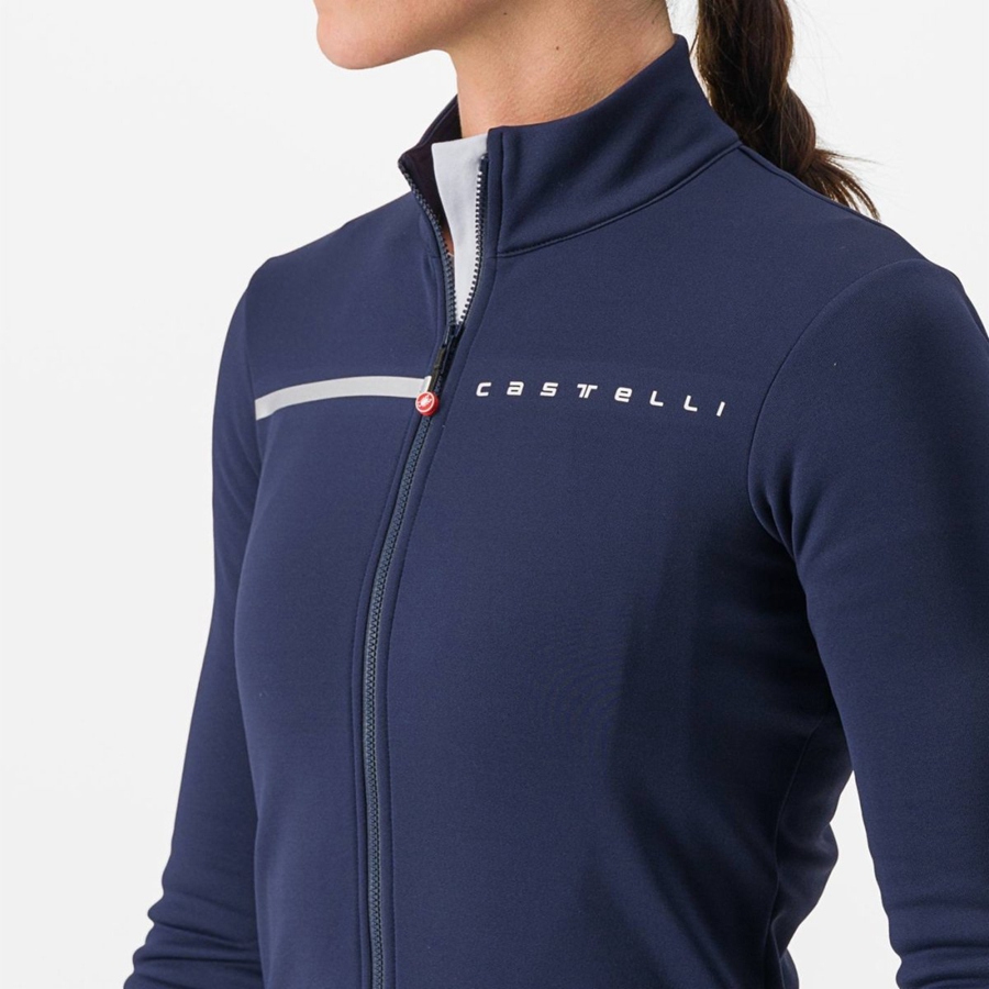 Blue / Silver Women Castelli SINERGIA 2 FZ Jersey | 298QXHYFM