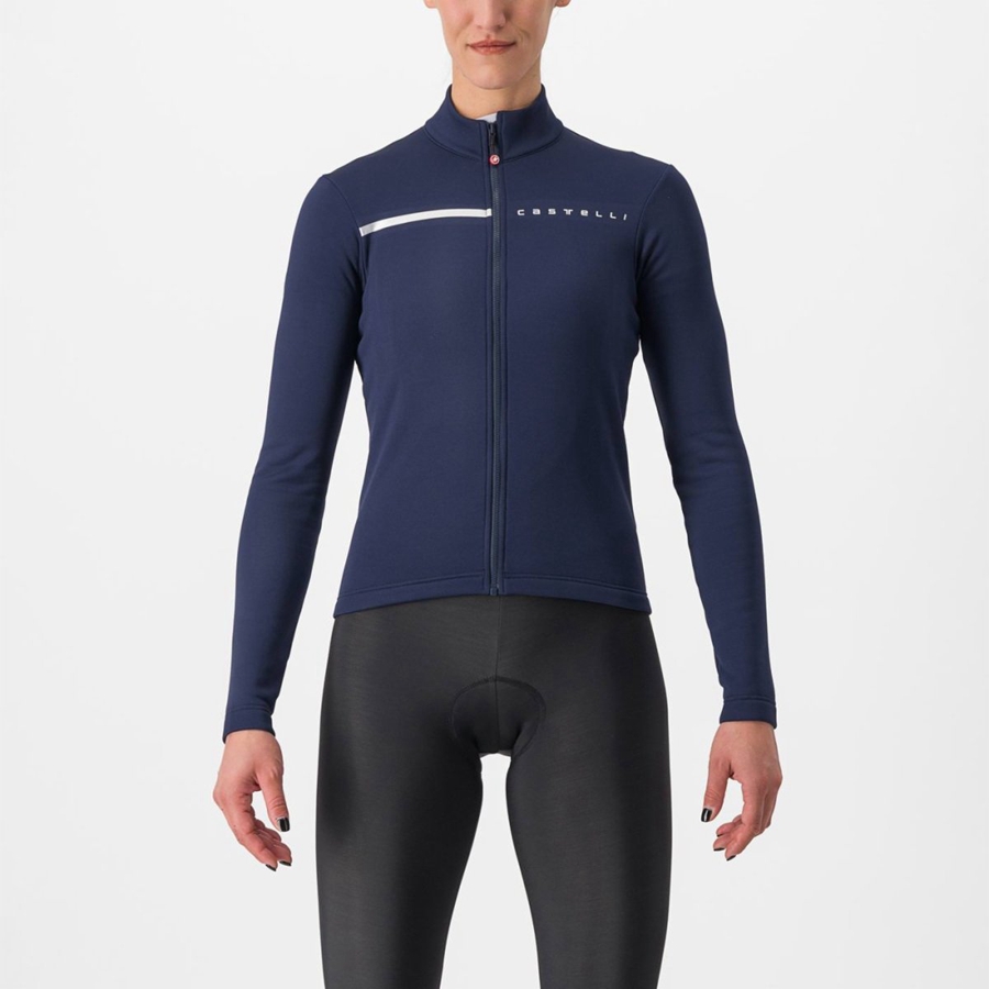 Blue / Silver Women Castelli SINERGIA 2 FZ Jersey | 298QXHYFM