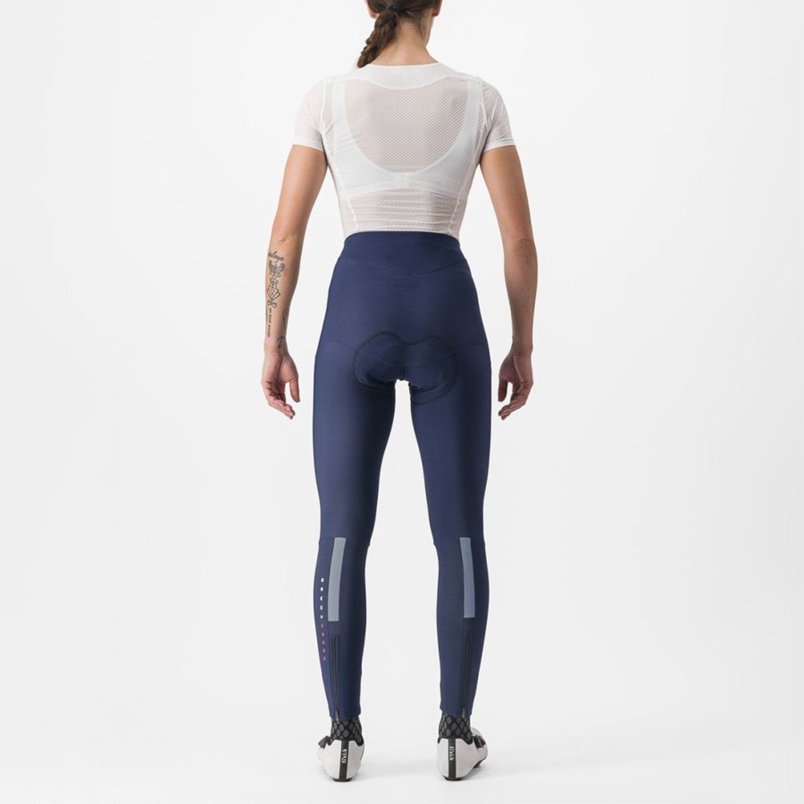 Blue / Silver Women Castelli SORPASSO RoS W Leggings | 956JZPXKB