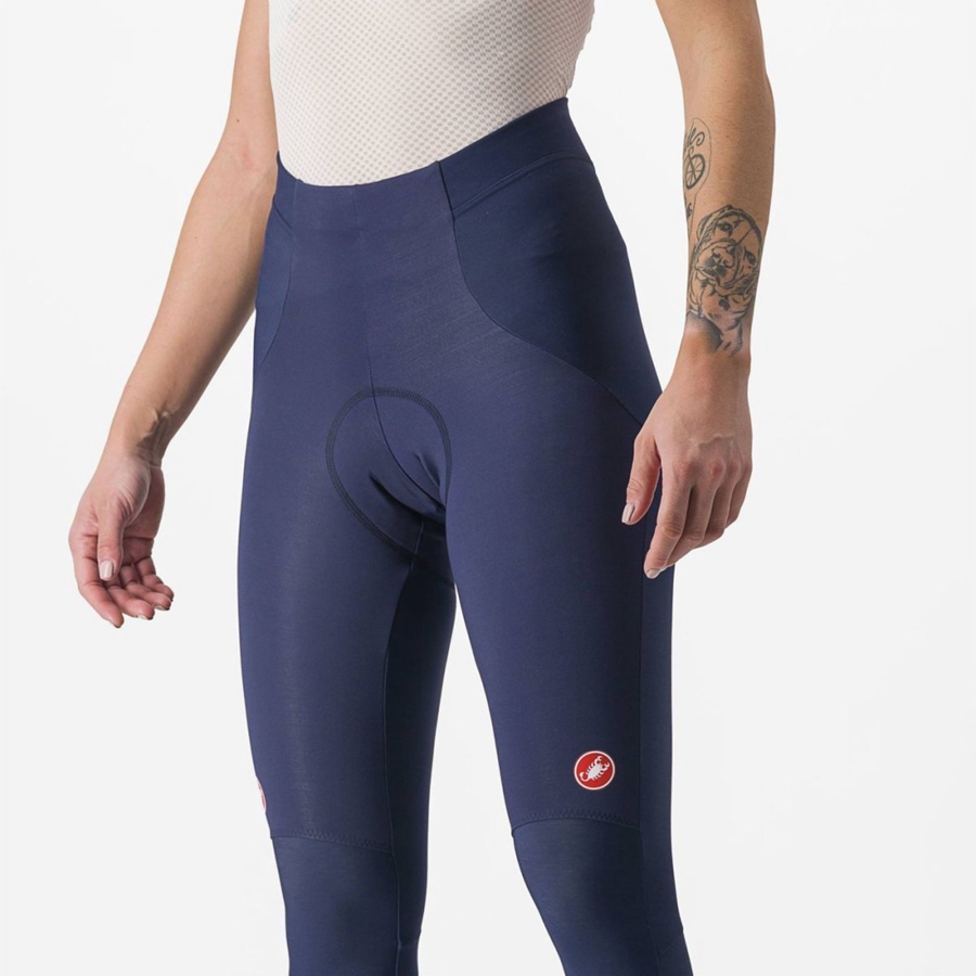 Blue / Silver Women Castelli SORPASSO RoS W Leggings | 956JZPXKB