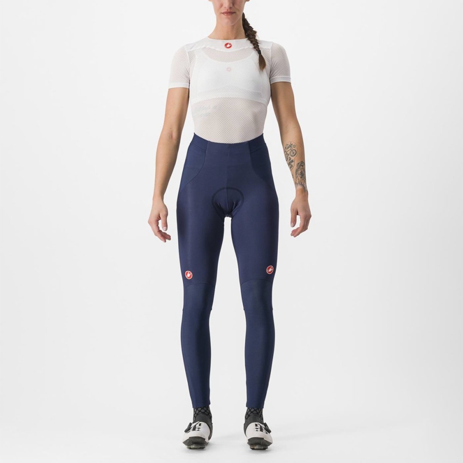 Blue / Silver Women Castelli SORPASSO RoS W Leggings | 956JZPXKB