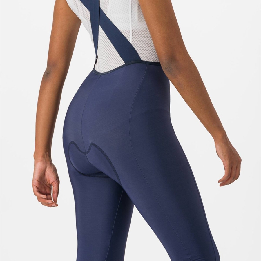 Blue / Silver Women Castelli VELOCISSIMA DT Bib Tights | 703QPIYHK