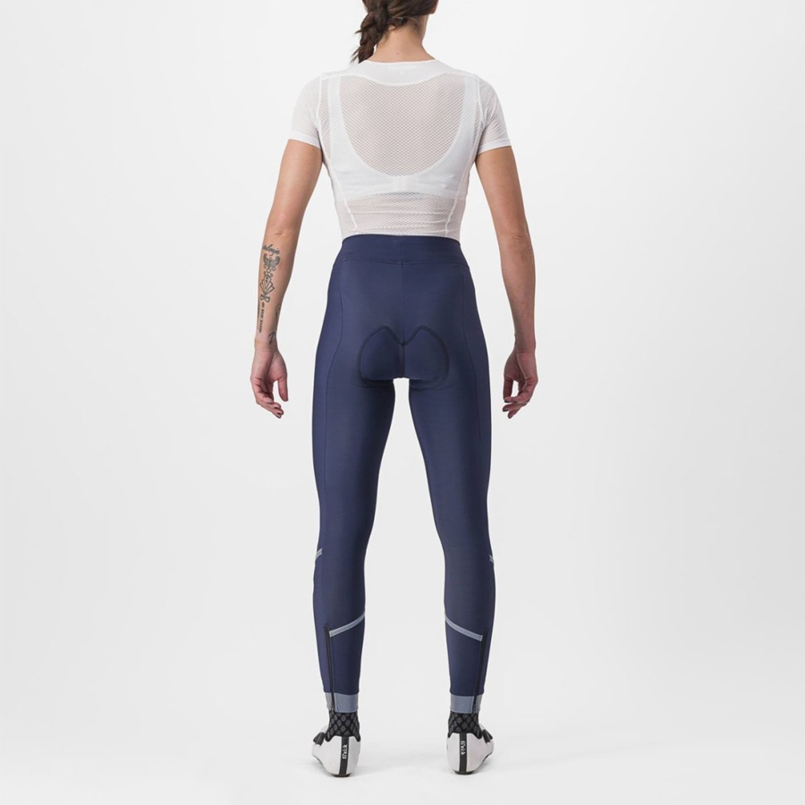 Blue / Silver Women Castelli VELOCISSIMA THERMAL Leggings | 028FJRABM