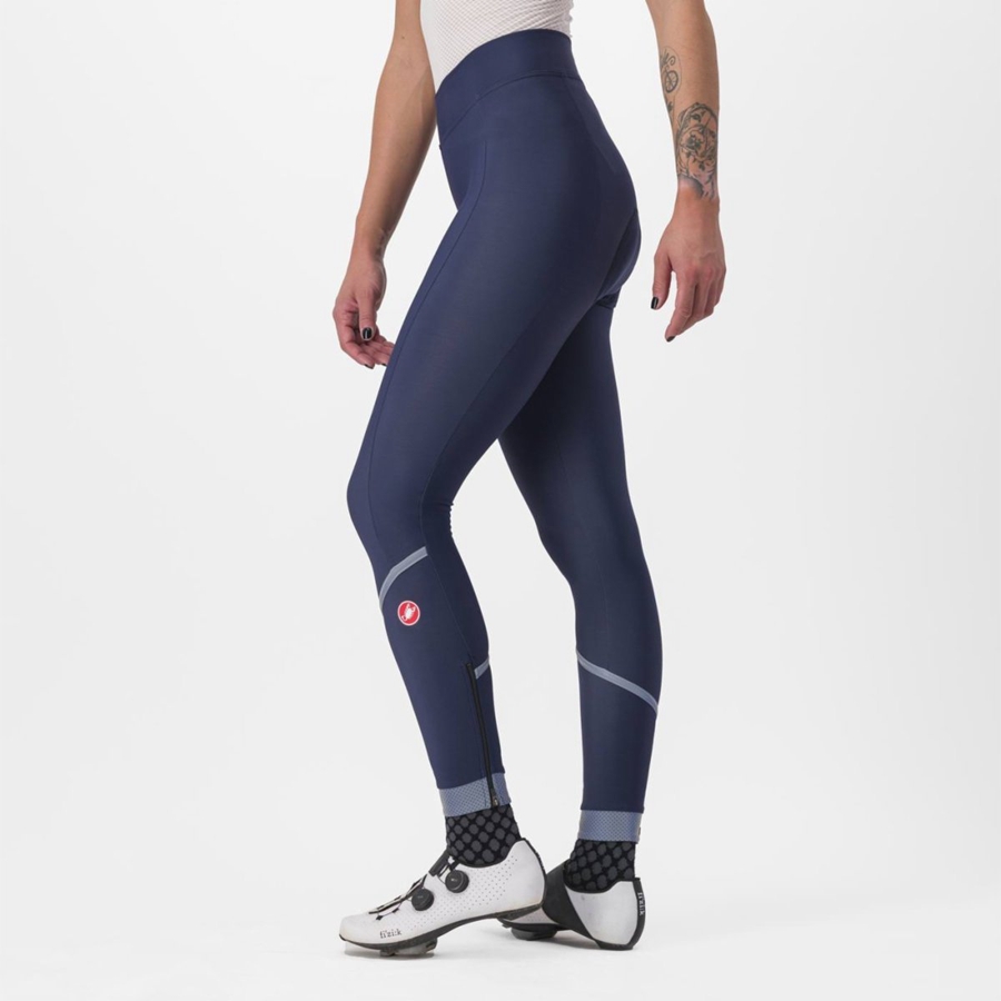 Blue / Silver Women Castelli VELOCISSIMA THERMAL Leggings | 028FJRABM