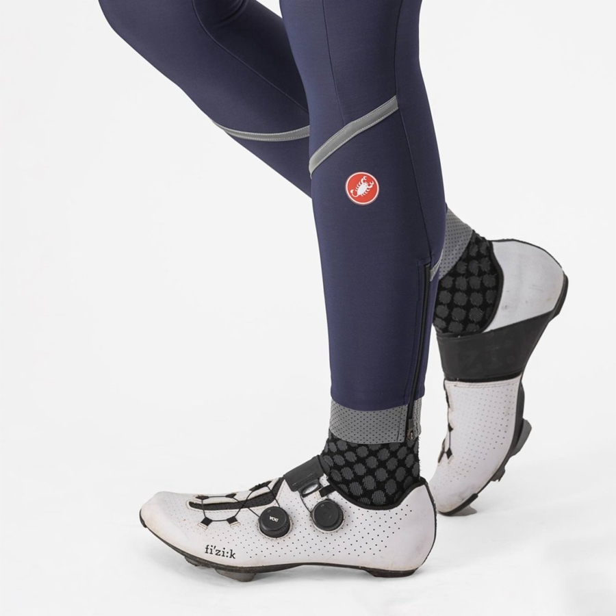 Blue / Silver Women Castelli VELOCISSIMA THERMAL Leggings | 028FJRABM