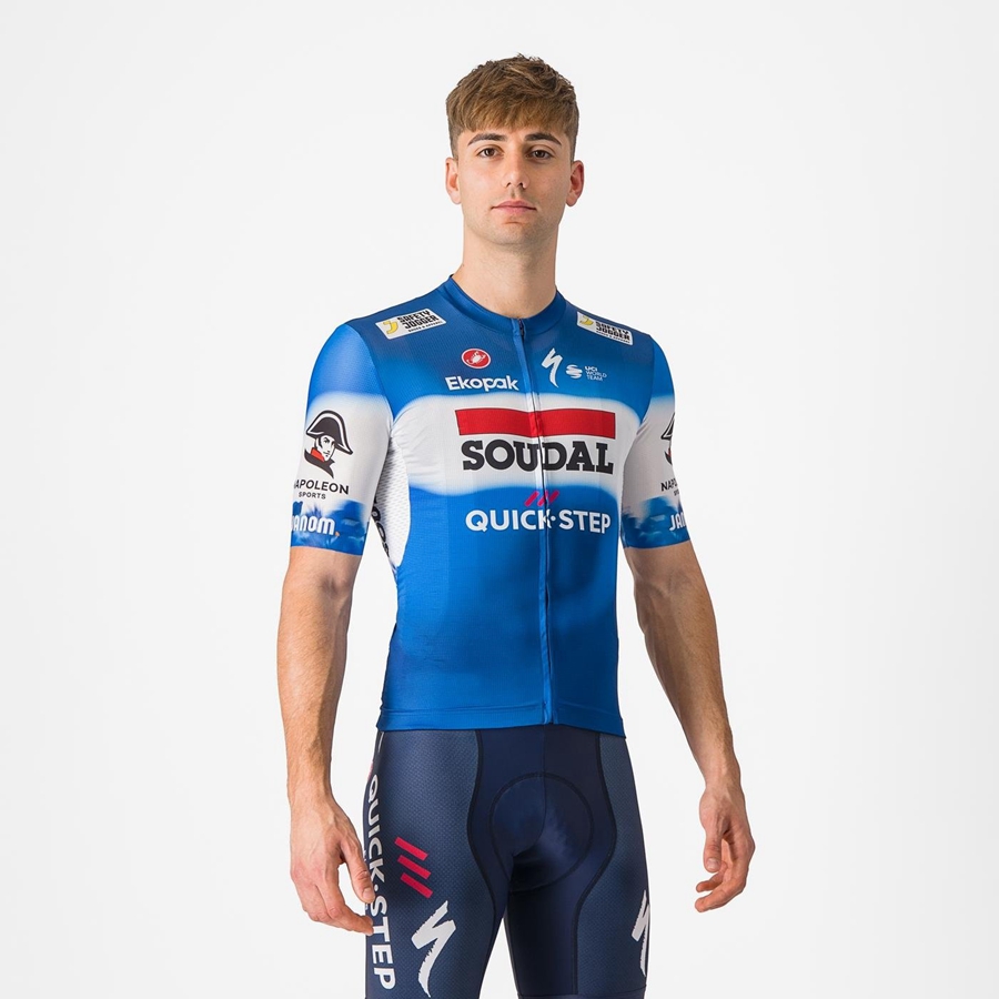 Blue / White Men Castelli COMPETIZIONE 3 Jersey | 745GVIYFJ