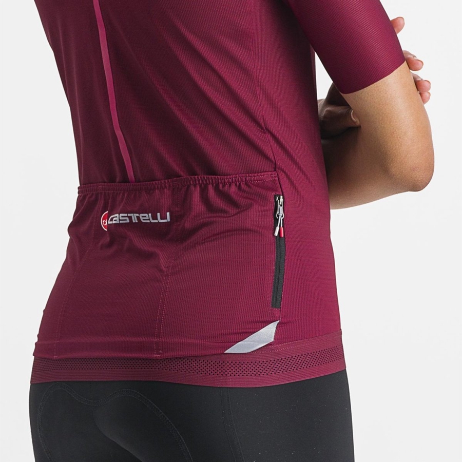 Burgundy Women Castelli ENDURANCE W Jersey | 950ULHKGV