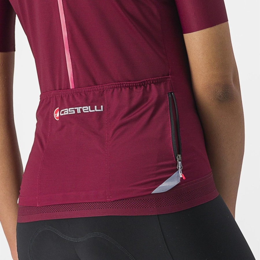 Burgundy Women Castelli ENDURANCE W Jersey | 950ULHKGV